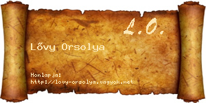 Lővy Orsolya névjegykártya